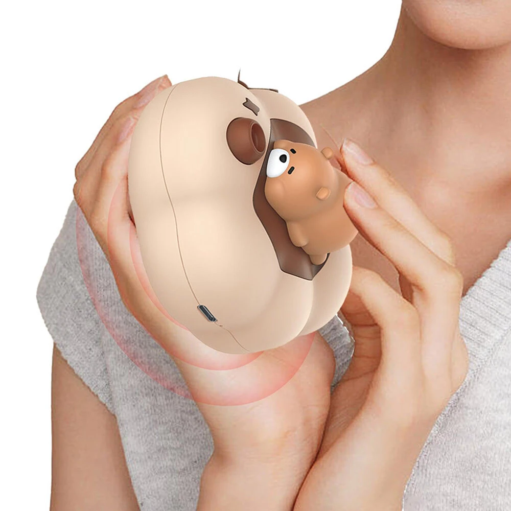 (image for) 2 In 1 Pocket Hand Warmer Cute Animal Shape Silicone Heated Hand Warmers USB Rechargeable Hand Warmers with 2 Heat Modes